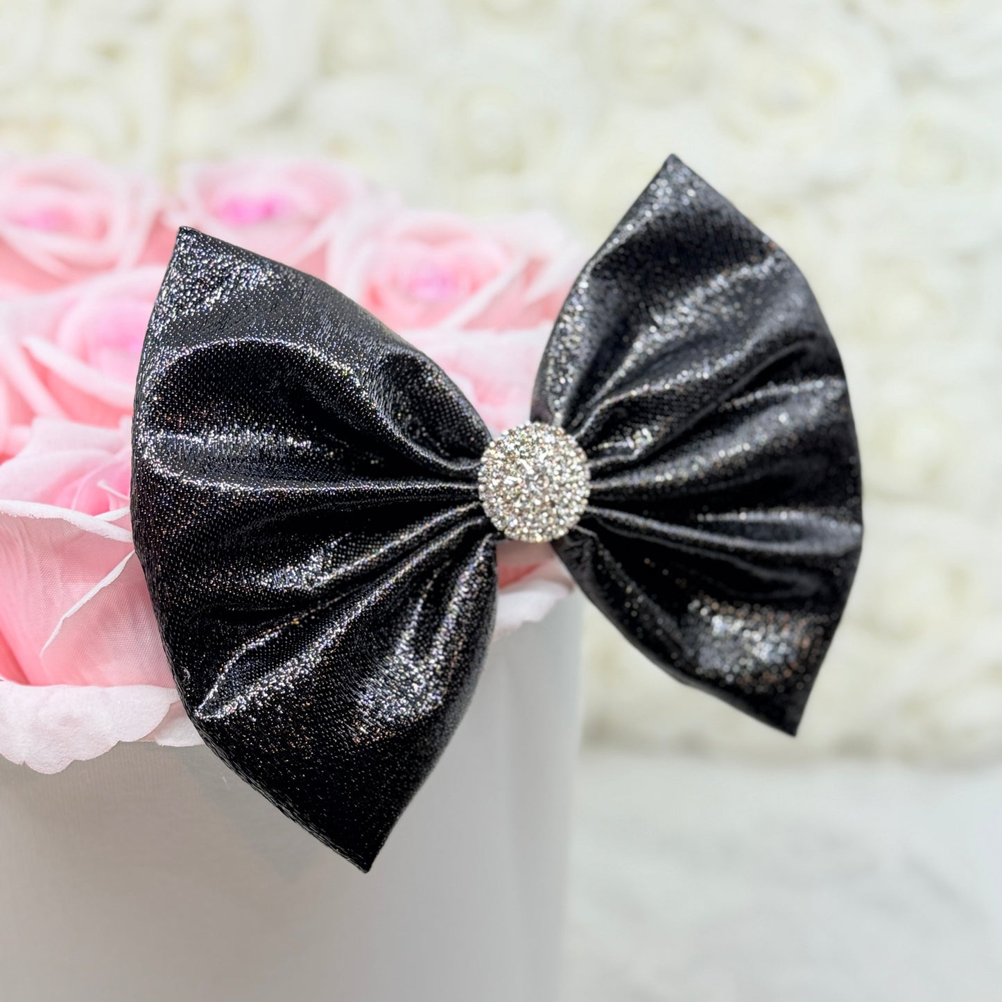 Black Tinsel Bow