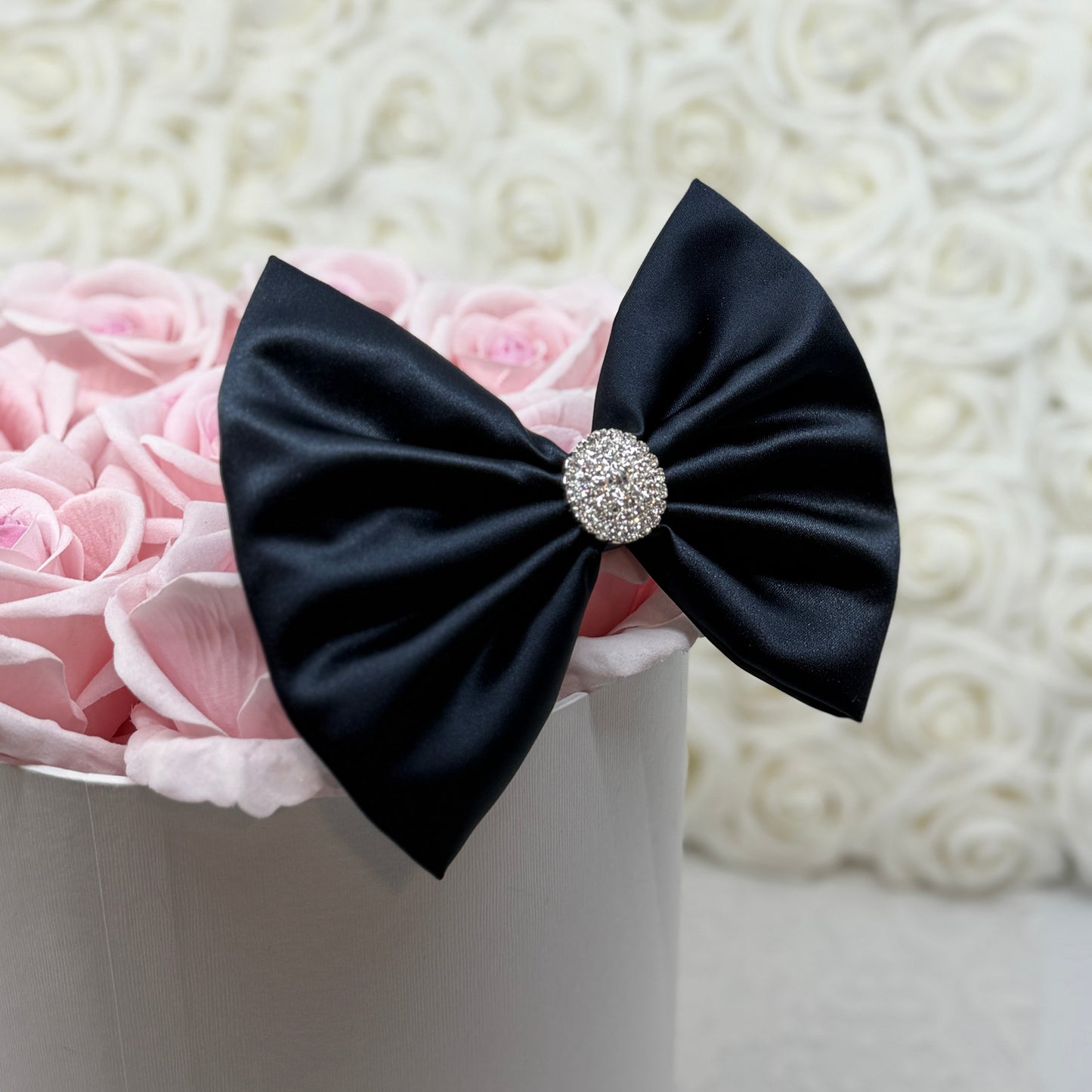 Midnight Navy Satin Bow