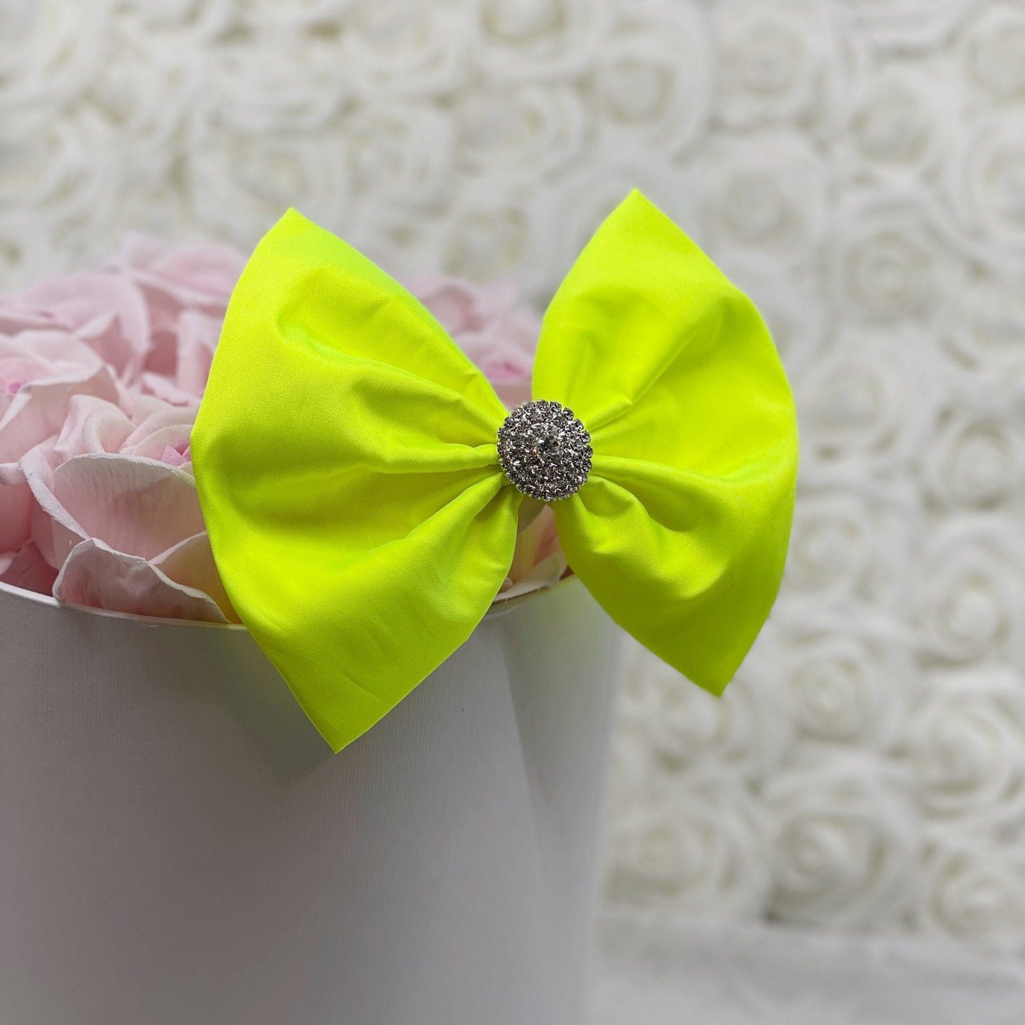 Neon Yellow Taffeta Bow