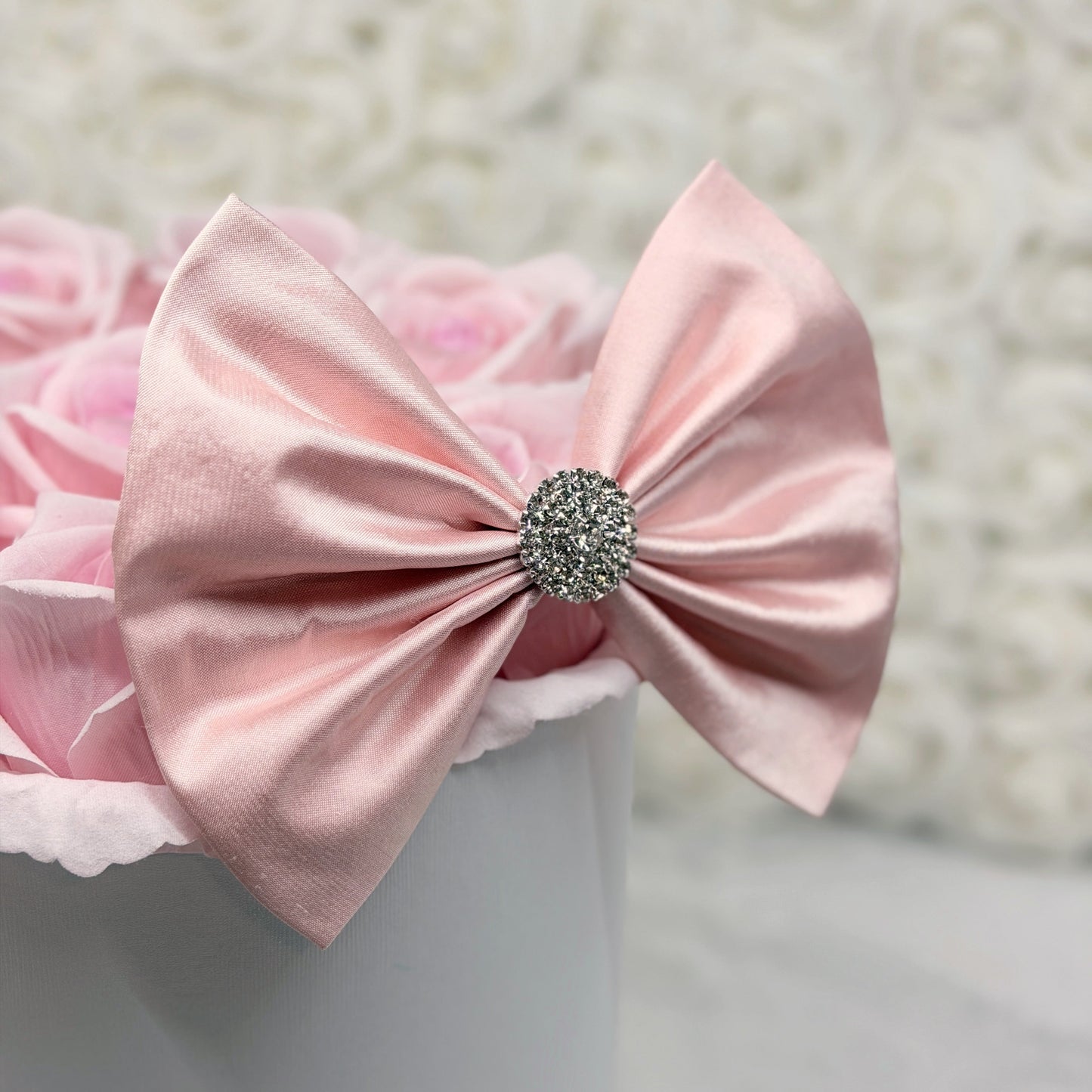 Puff Pink Silk Shantung Bow