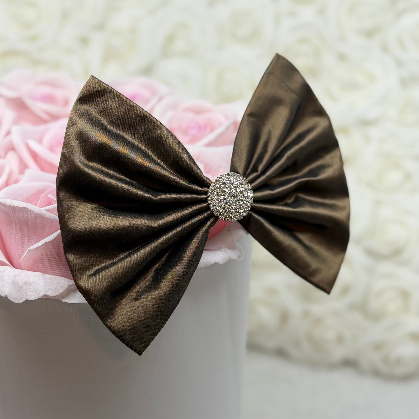 Brownish Bronze Silk Taffeta Bow
