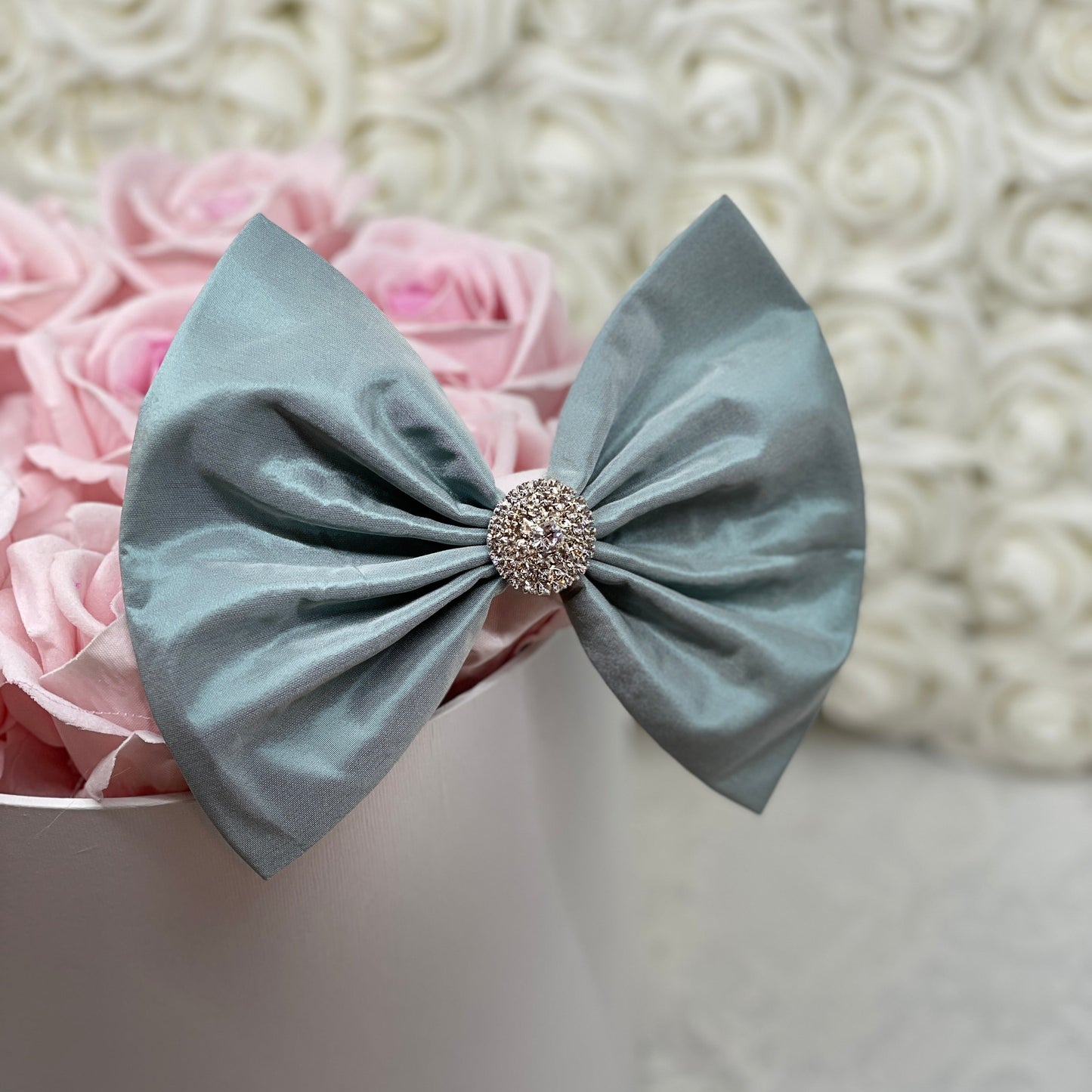 Bluestone Silk Taffeta Bow