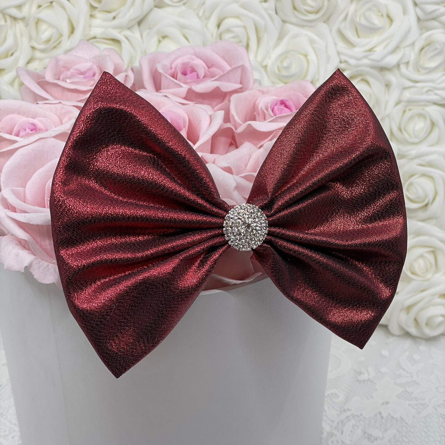 Metallic Dark Red Bow