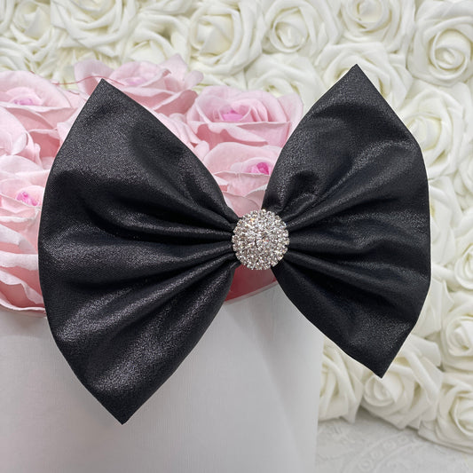 Metallic Black Bow