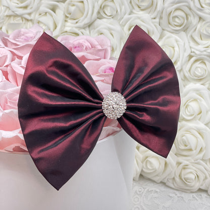 Maroon Silk Taffeta Bow