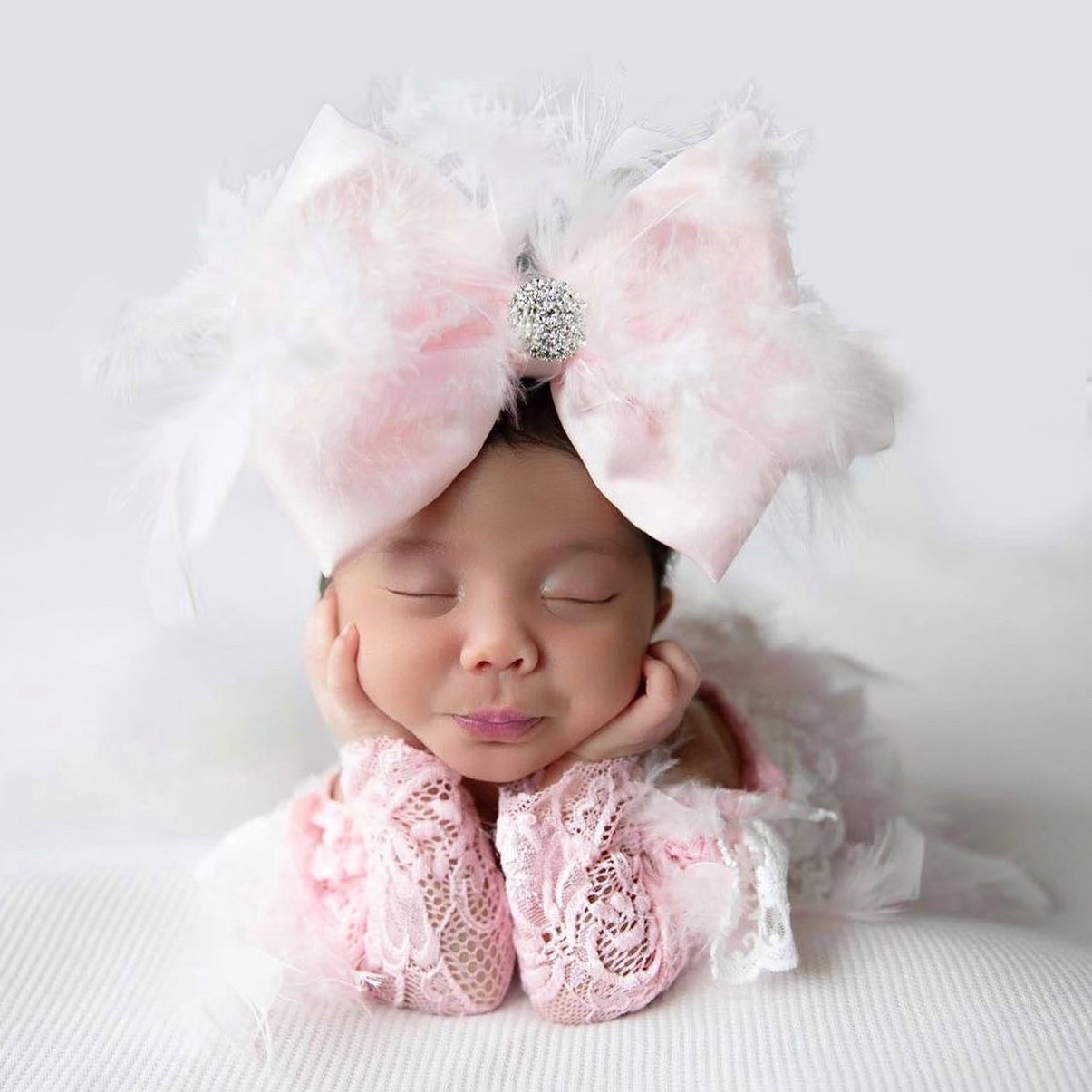 Cotton Candy Feather Bow