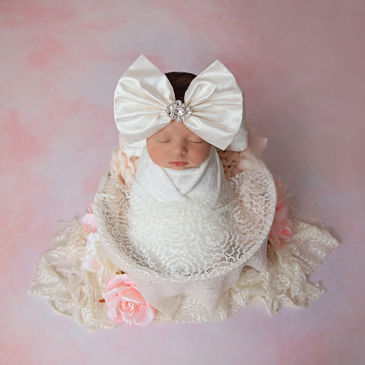 Ivory Silk Shantung Bow