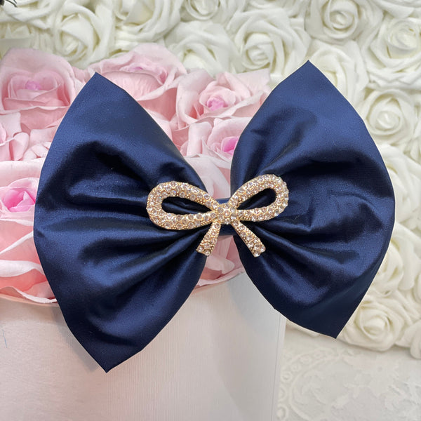 Bow with Bow Rhinestone Brooch