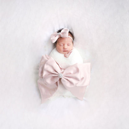 Satin Double Bow Swaddle Set (3-Pieces)