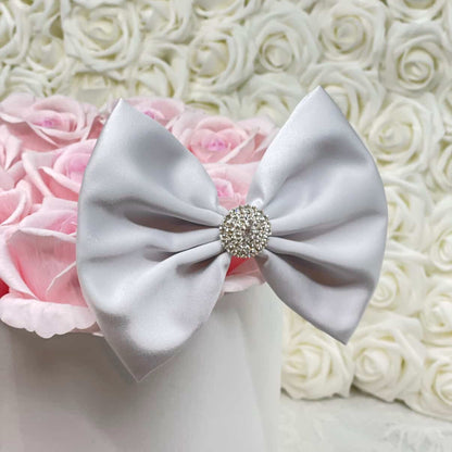 Light Grey Satin Bow