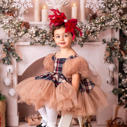 Burgundy Satin Fluffy Feather Bow