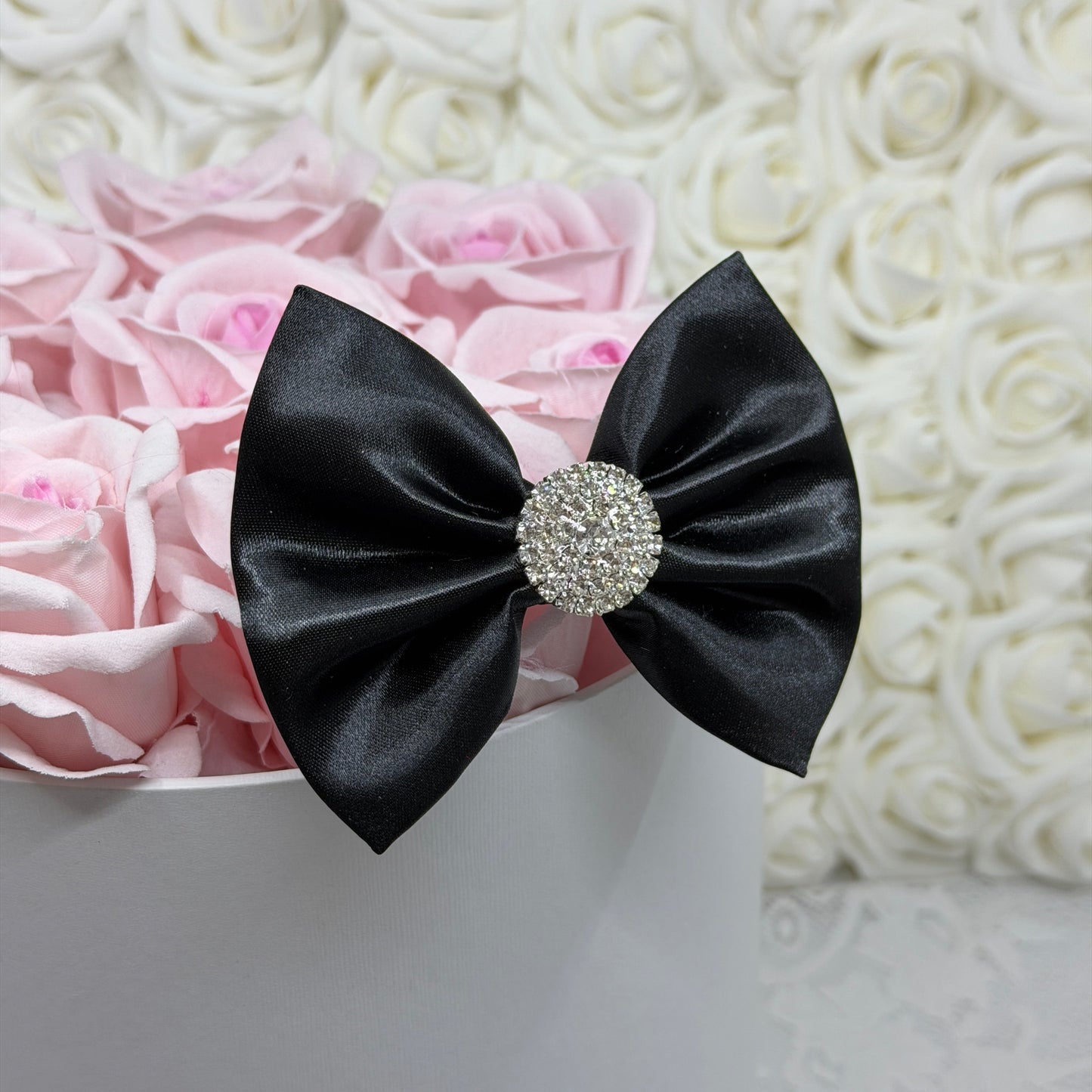 Itty-Bitty: Shiny Black Satin Bow