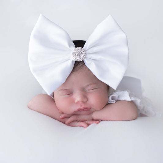 White Satin Bow