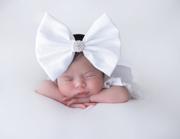 White Satin Bow