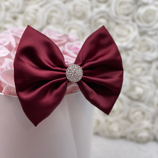 Burgundy Satin Bow