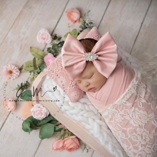 Premier Rose Pink Satin Bow