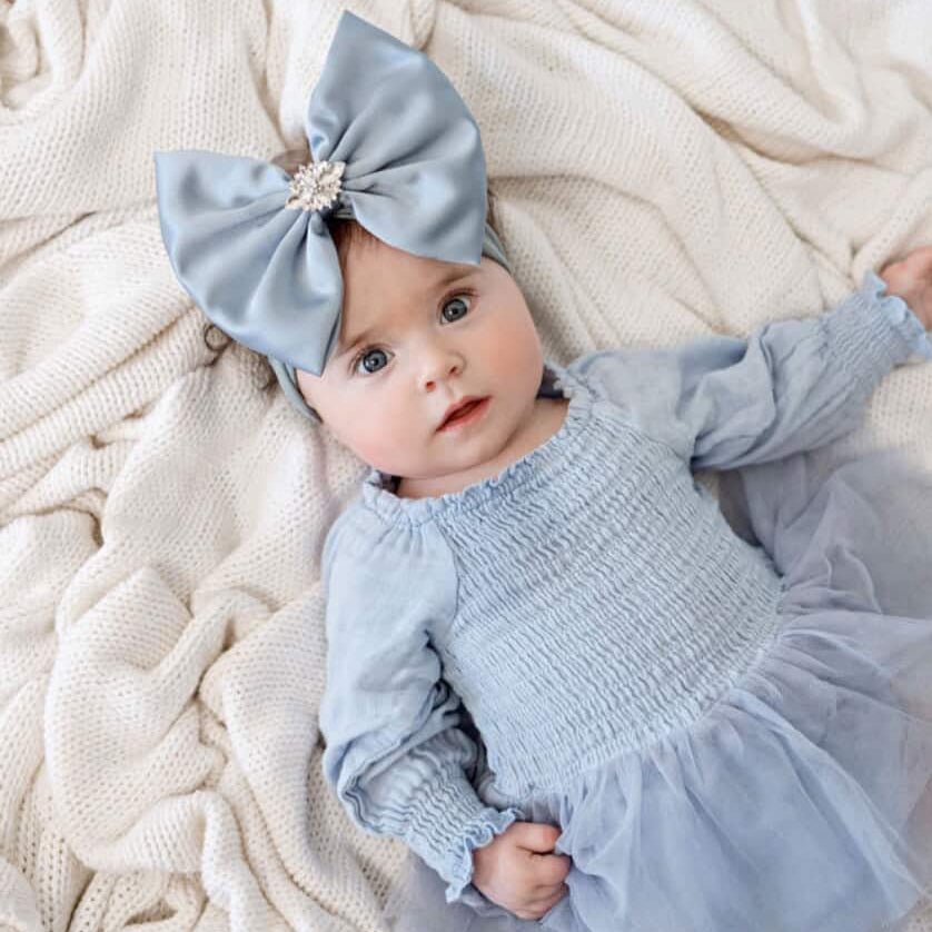 Desert Blue Satin Bow
