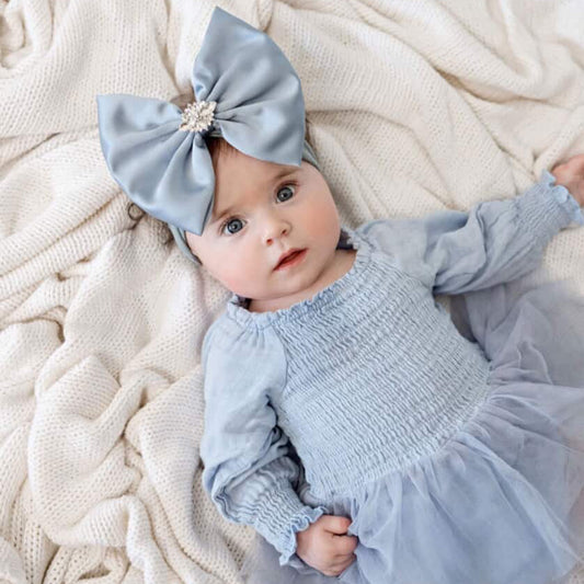 Desert Blue Satin Bow