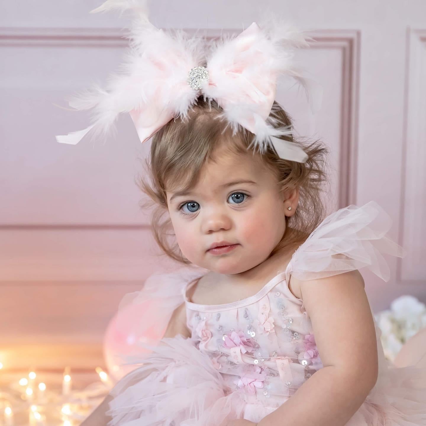 Cotton Candy Feather Bow