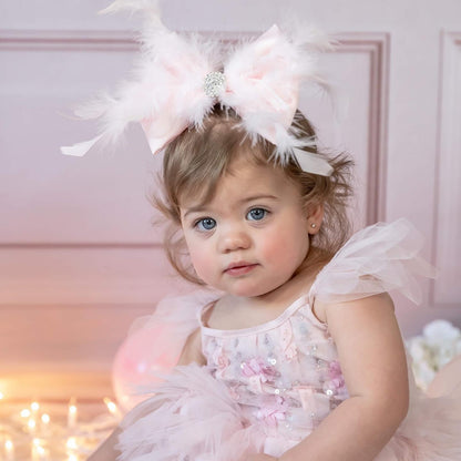Cotton Candy Feather Bow