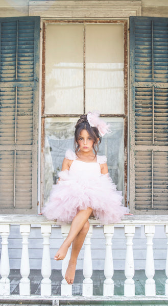 Blush Pink Satin with Fluffy Feathers