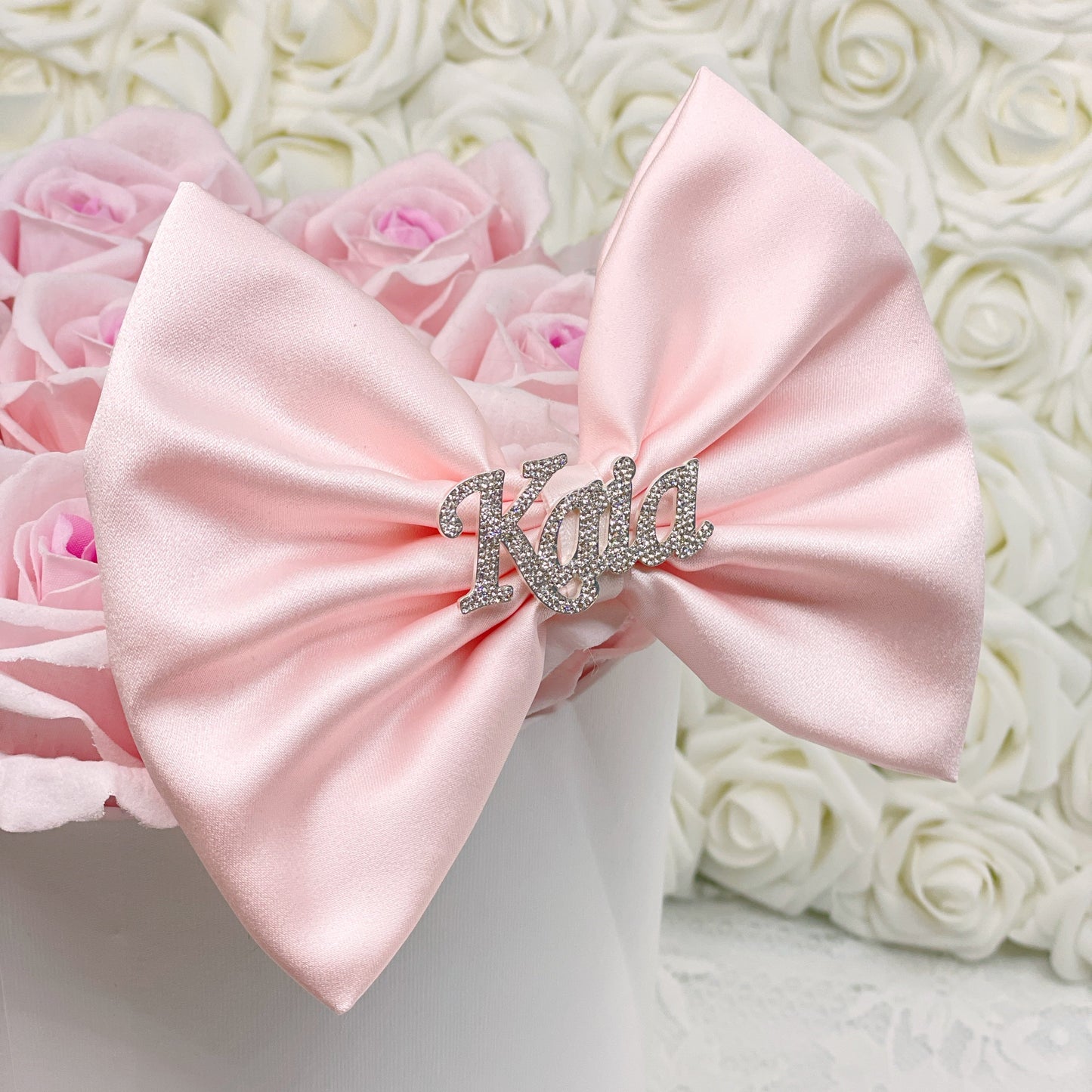 Custom Rhinestone Nameplate Bow (PRE-ORDER)