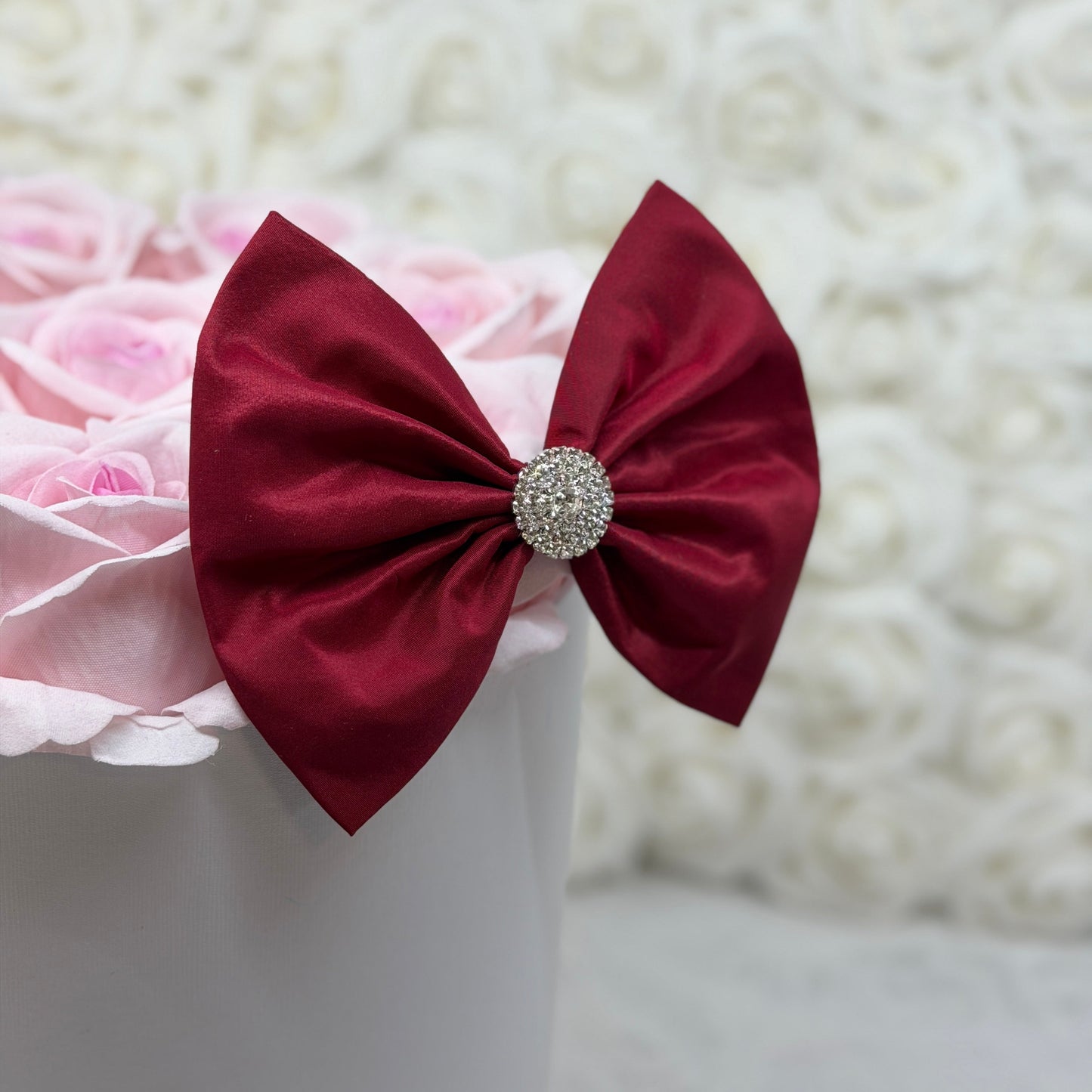Rhubarb Silk Taffeta Bow