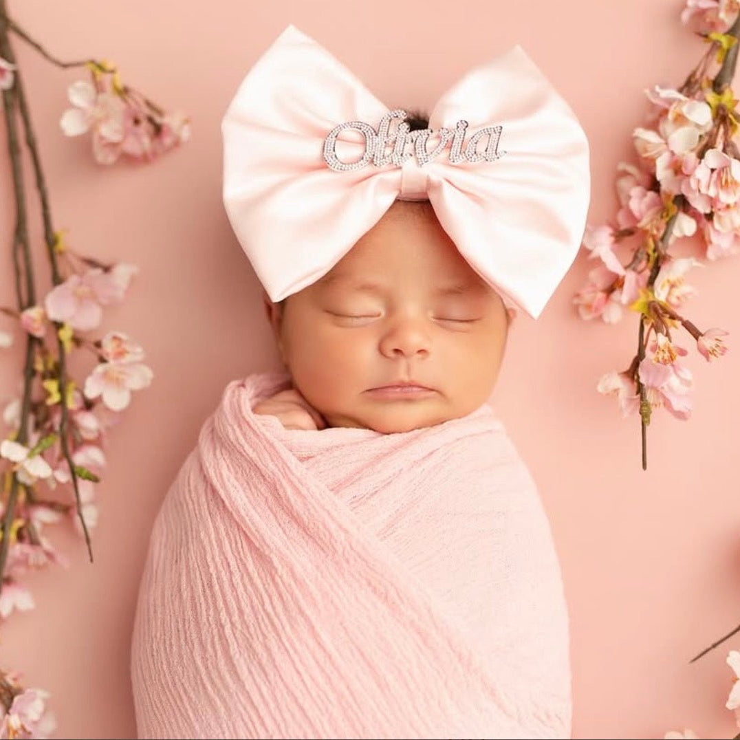 Custom Rhinestone Nameplate Bow (PRE-ORDER)