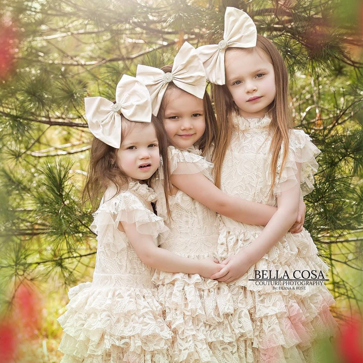 Soft Beige Silk Taffeta Bow