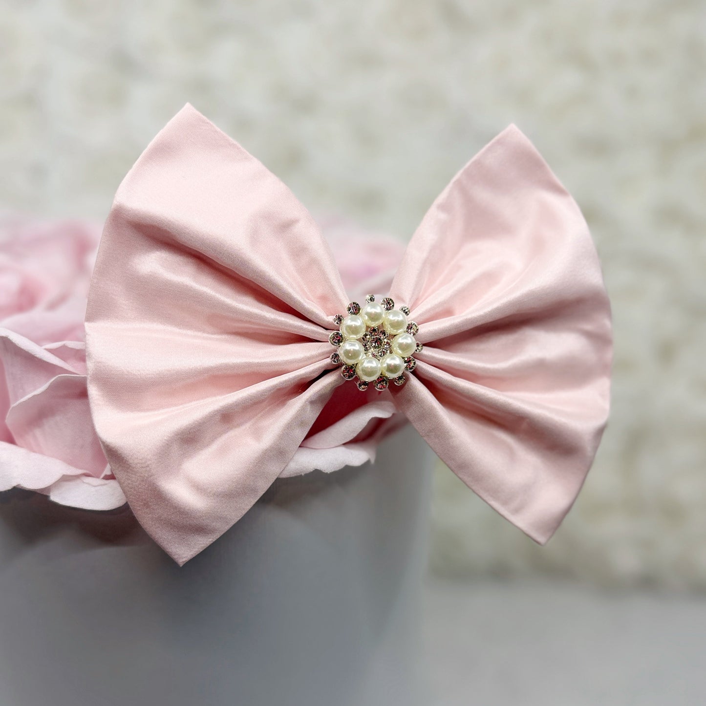 Light Pink Silk Taffeta Bow