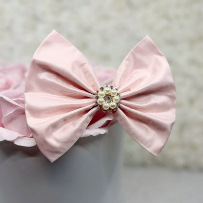 Light Pink Silk Taffeta Bow