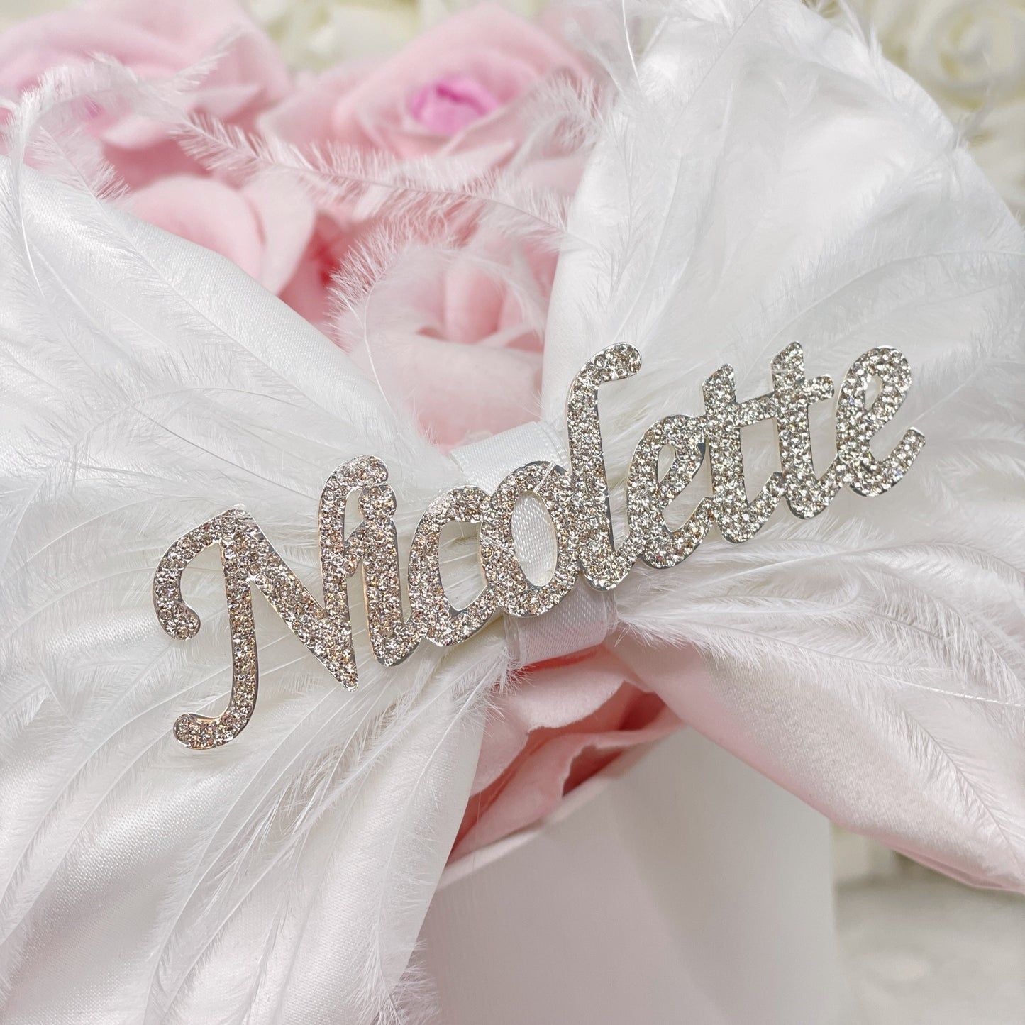 Custom Rhinestone Nameplate Bow (PRE-ORDER)