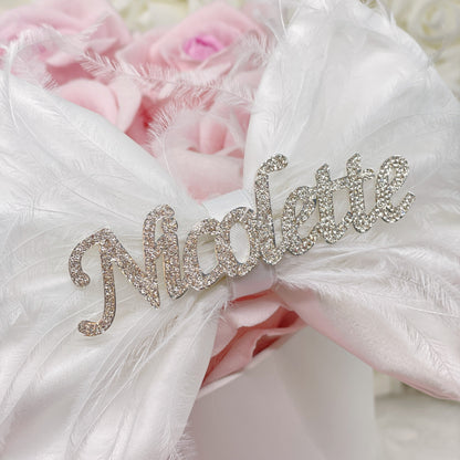 Custom Rhinestone Nameplate Bow (PRE-ORDER)
