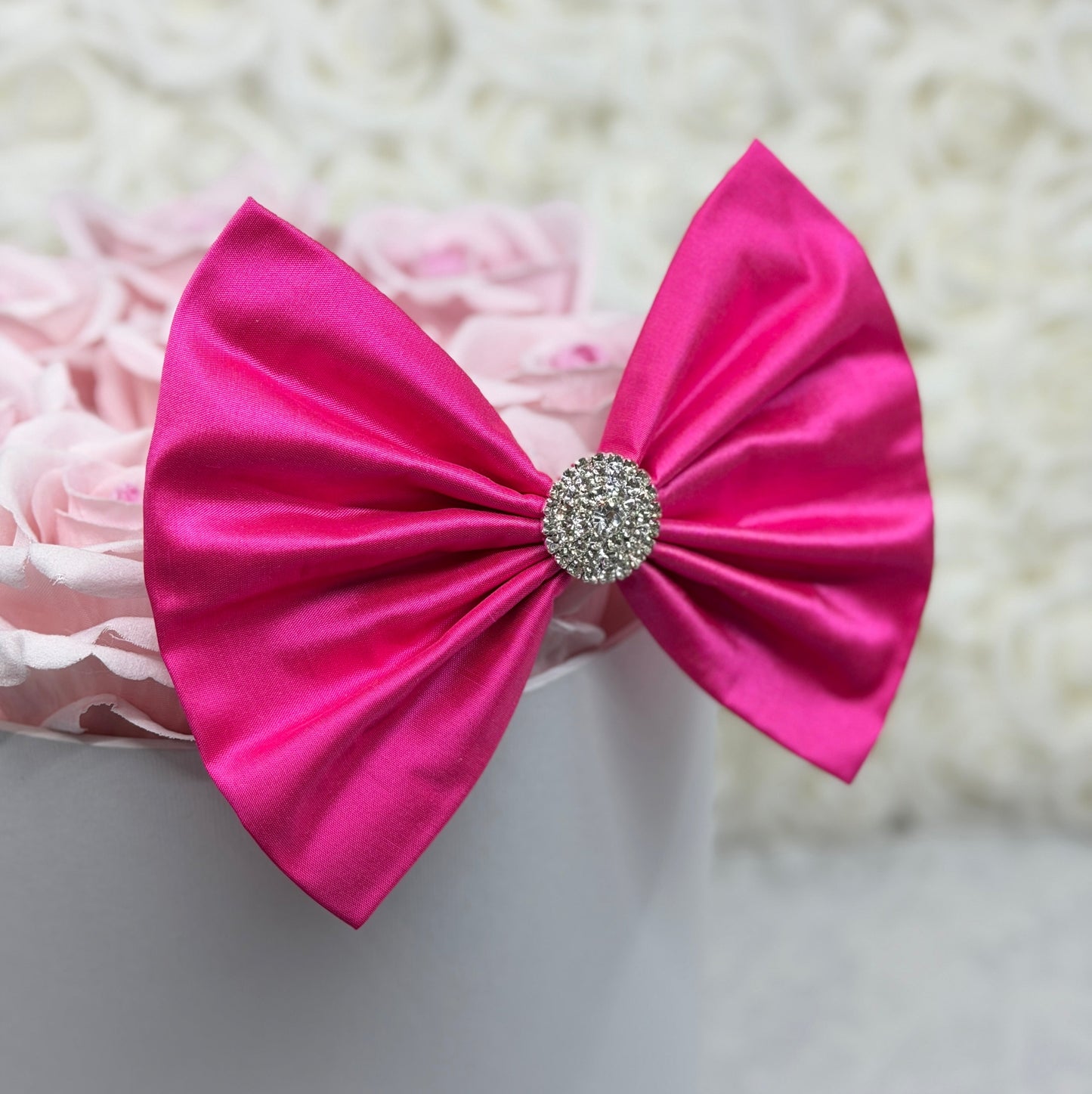 Raspberry Pink Silk Shantung Bow