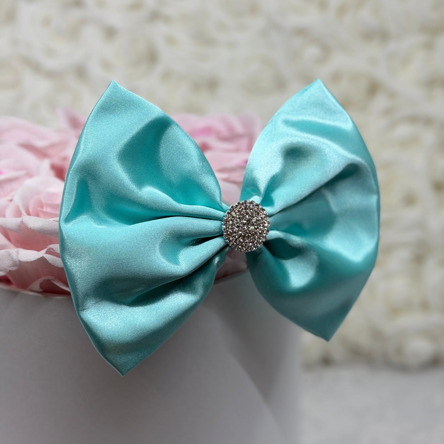 Shiny Teal Satin Bow