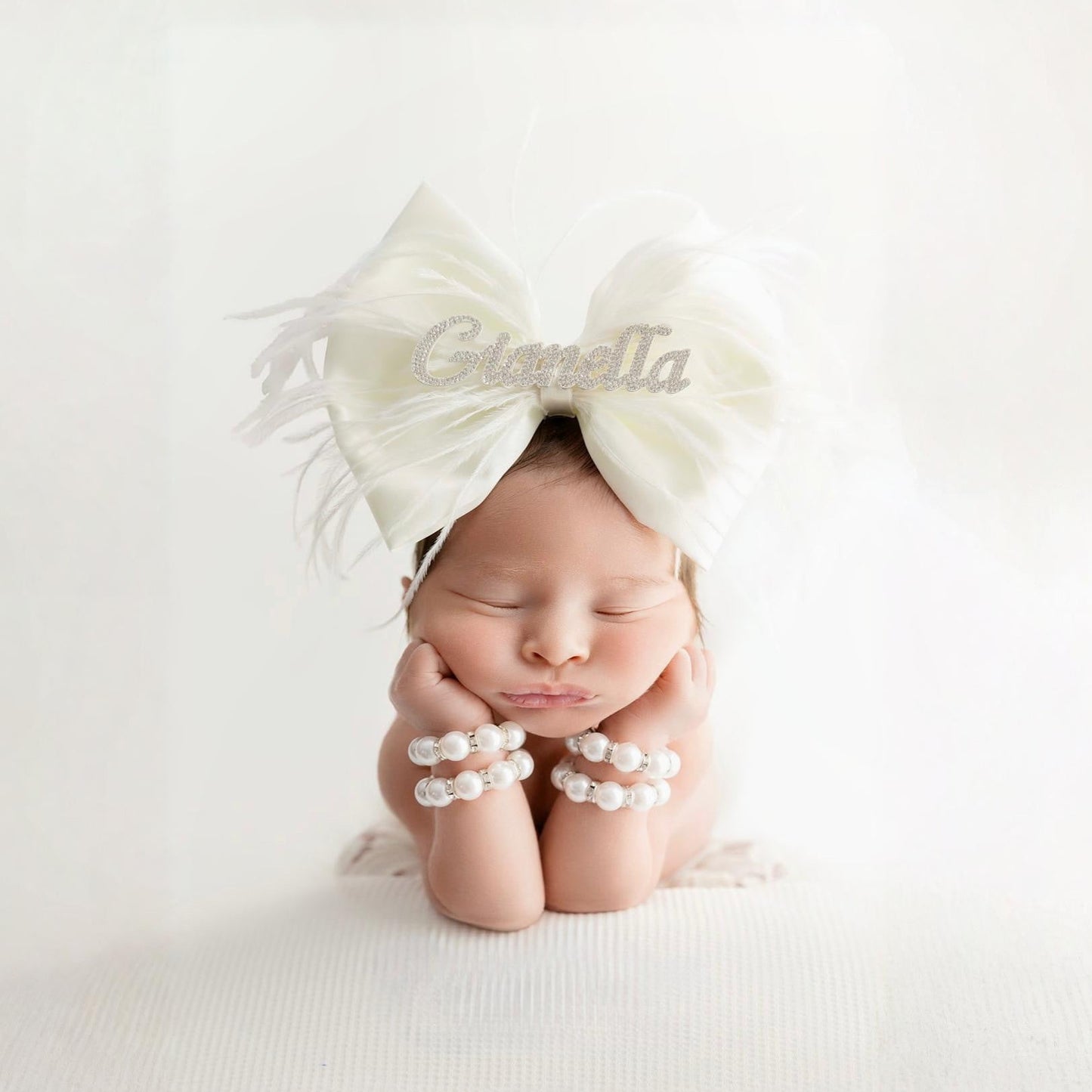 Custom Rhinestone Nameplate Bow (PRE-ORDER)