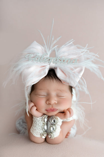 Custom Rhinestone Nameplate Bow (PRE-ORDER)