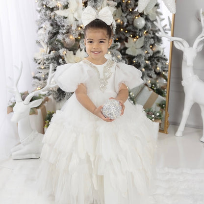 Pearl White Silk Taffeta Bow