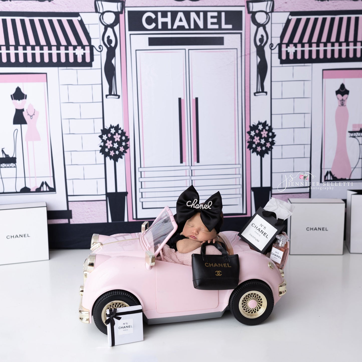 Designer Inspired Chanel Brooch over Satin Bow