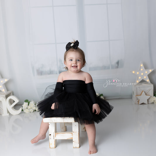 Itty-Bitty: Black Satin Bow