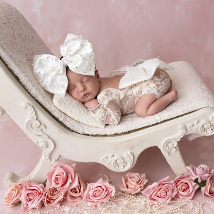 Pearl & Swarovski Crystal Studded Satin Bow