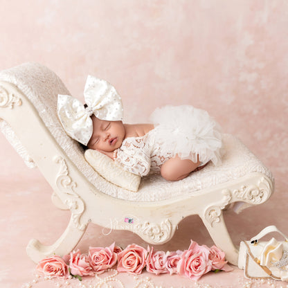 Pearl & Swarovski Crystal Studded Satin Bow