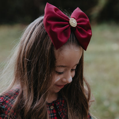 Burgundy Satin Bow