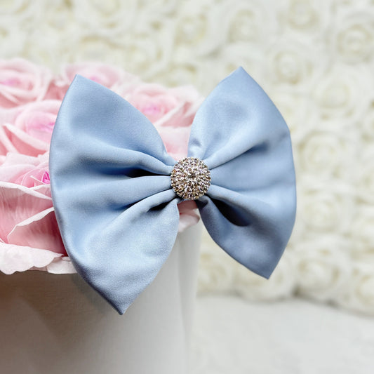 Sky Blue Satin Bow
