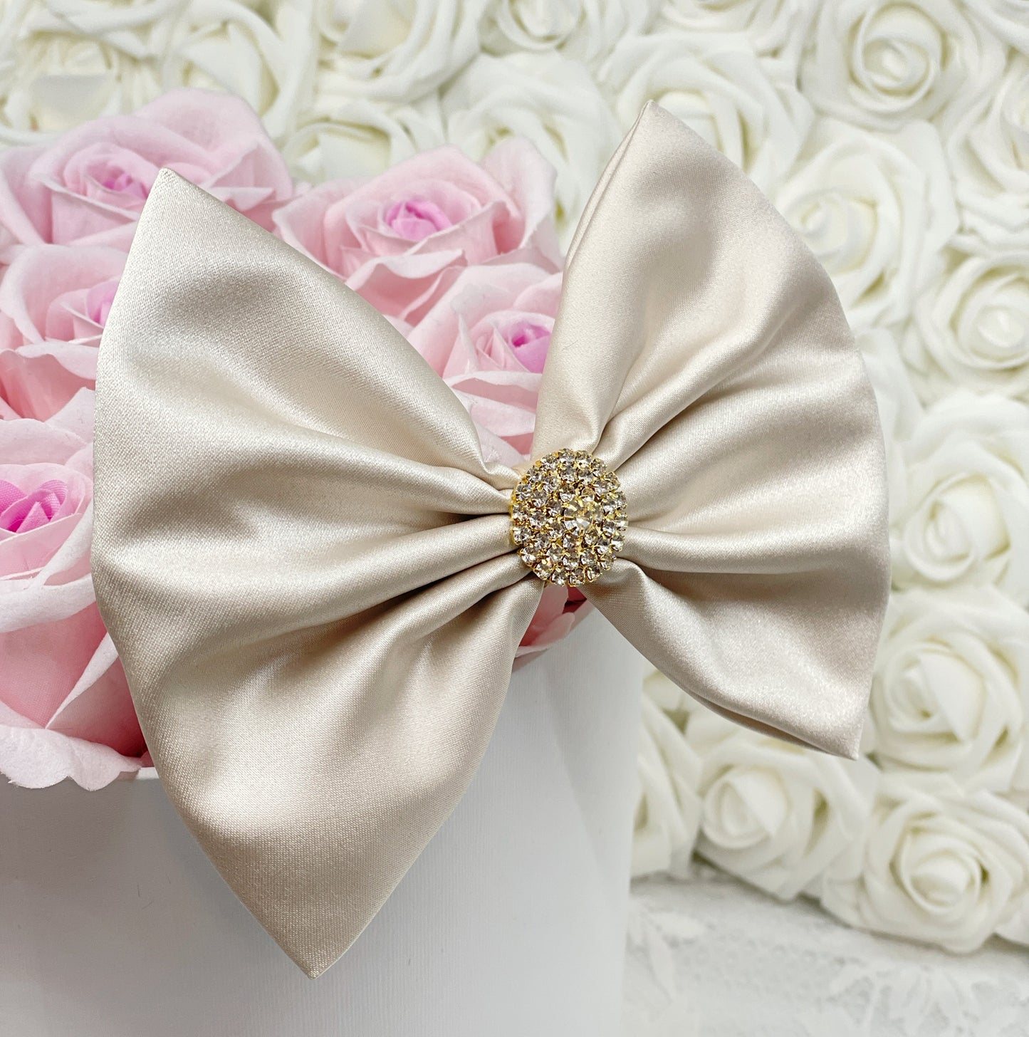 Nu-Champagne Satin Bow