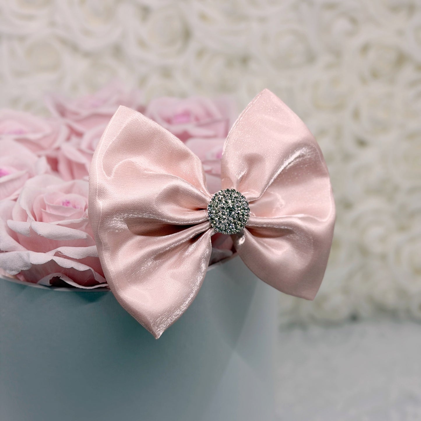 Baby Pink Liquid Satin Bow
