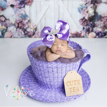 Shiny Purple Satin Bow