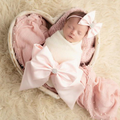 Satin Double Bow Swaddle Set (3-Pieces)