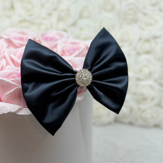 Midnight Navy Satin Bow