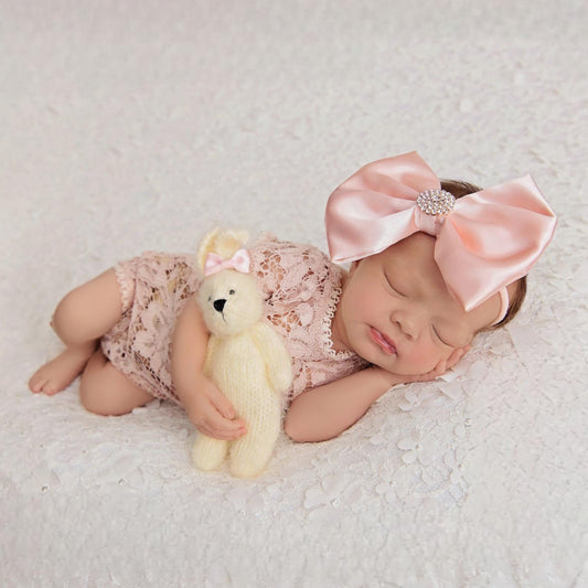 Shiny Rose Gold Satin Bow